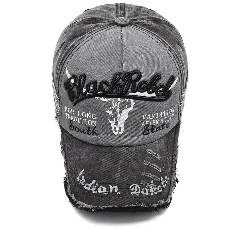 Unisex Washed Cotton Vintage Cap Letter Embroidery Baseball Cap Cow Head Pattern Men And Women Outdoor Sports Hats - 3