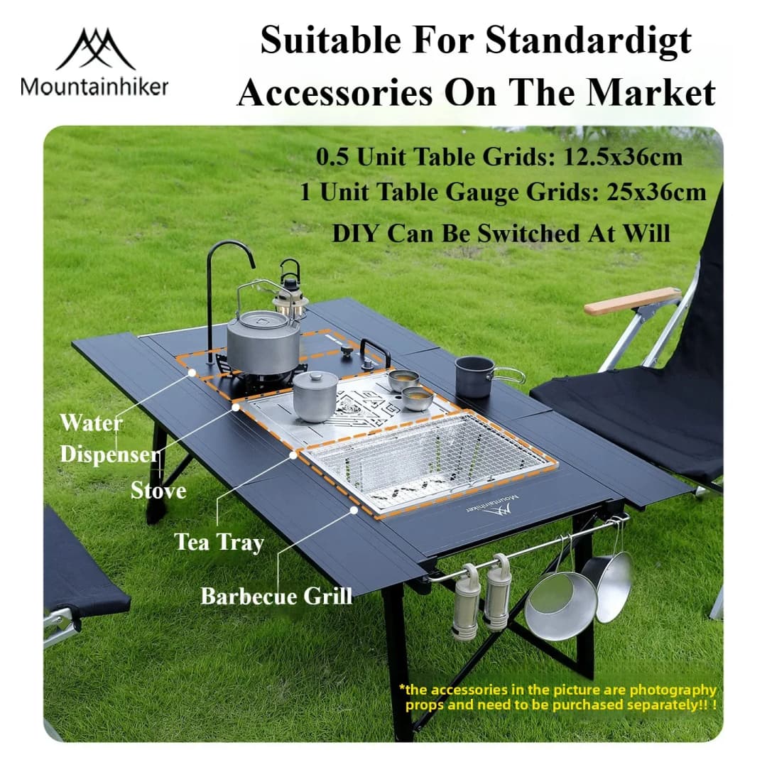Mountainhiker التخييم للطي رفع للإزالة وحدة متعددة IGT الجدول موقد غاز المحمولة مخيم شواء طاولة شواء في الهواء الطلق نزهة الجدول - 3