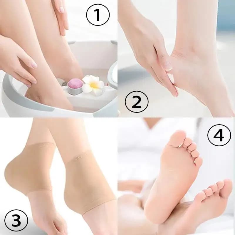 1/3/5 pairs Heel Protective Foot Cover Heels Socks Silicone Anti-Crack Moisturizing Unisex Pain Relief Feet Care Sock Black - 5