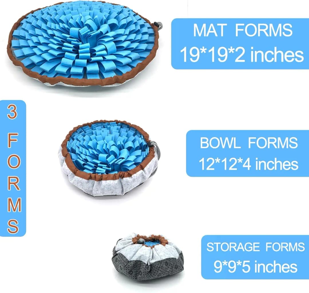 Dog Snuffle-Mat Slow-Feeder-Bowl - Simulating Grassland for Boredom, Encourages Natural Foraging Skills for Pet - 4