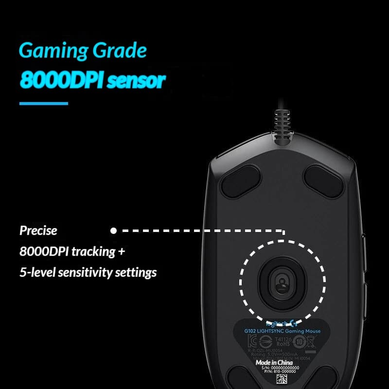 فأرة ألعاب Logitech G102 الجيل الثاني، لألعاب الكمبيوتر والمكتب، أصلية - 5