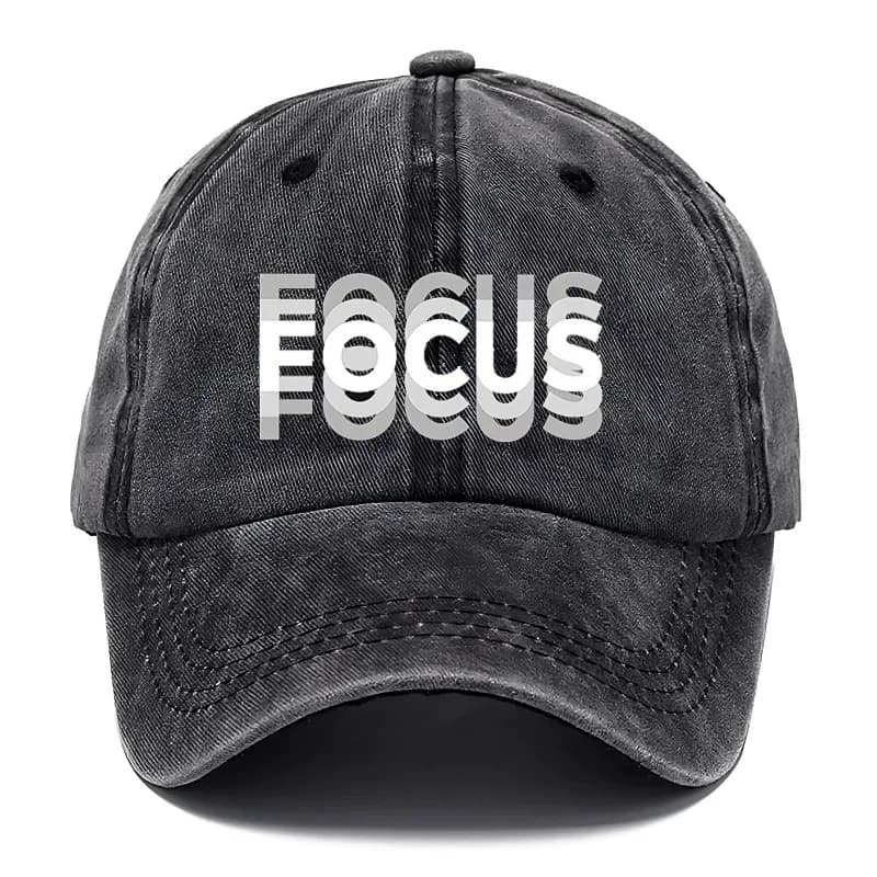 FOCUS Print Cap Washed Cotton Adjustable Classic Style Baseball Cap, Sports Duckbill Hat for Men and Women