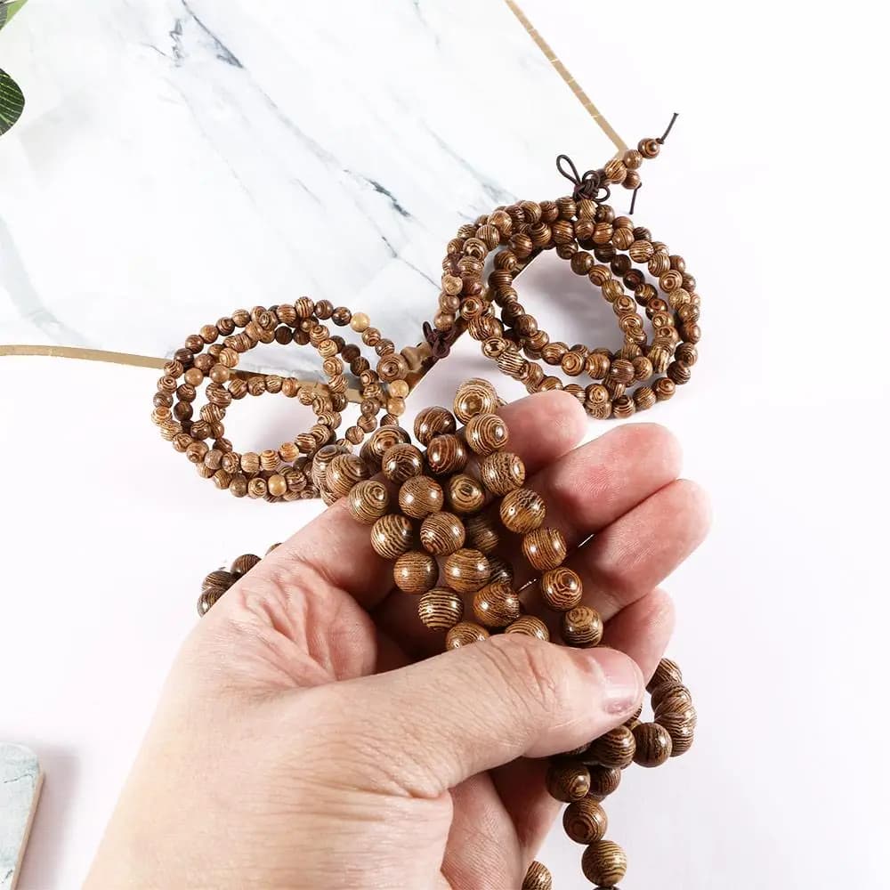 NEW Fashion Bangle Jewelry Wooden Wenge Tibetan Buddhist Mala Bracelet Rosary Prayer Beads Buddha - 5