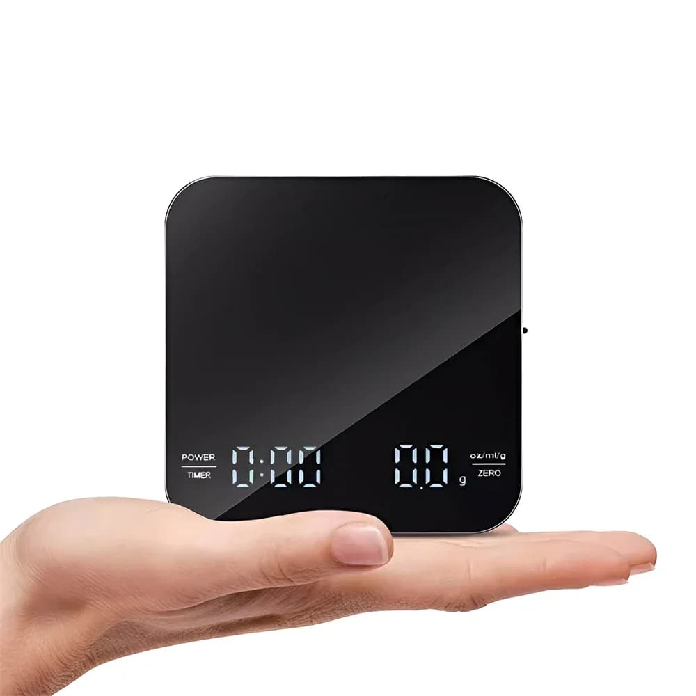 مجموعة ميزان قهوة إلكتروني مع وسادة سيليكون ميزان قهوة رقمي مع مؤقت شاشة LED شحن USB استخدام مقهى منزلي هدية جيدة - 6