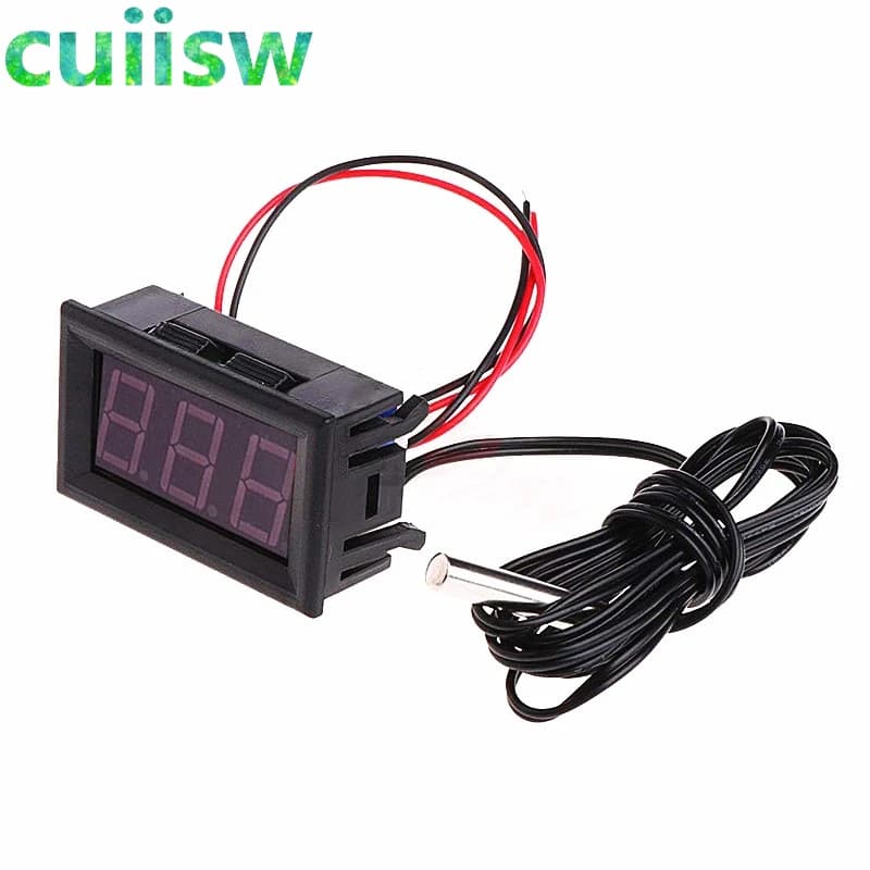 DC 12V Mini Digital LED Thermometer for Car Temperature Monitor Panel Meter Measuring Range -50-110C with Temperature Probe - 5