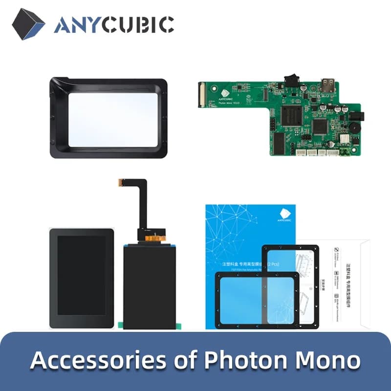 إكسسوارات Photon Mono من ANYCUBIC، خزان راتنج UV، شاشة LCD أحادية اللون 2K، لوحة رئيسية، فيلم FEP