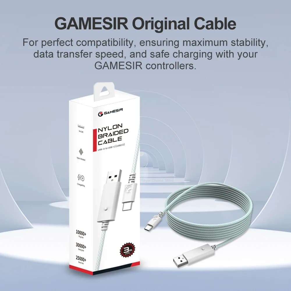 GameSir 3m Nylon Braided Cable for G7 Pro G7 Pro Wuchang Cyclone 2 Nova Lite X5 Lite G7 SE G8 G8+ MFi X5s Kaleid Flux Gamepad - 4