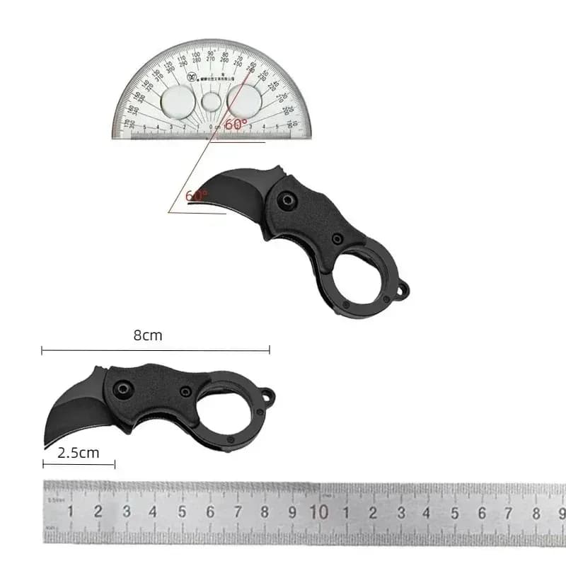 سكين جيب صغير سلسلة المفاتيح من الفولاذ المقاوم للصدأ تخييم سكين صغير محمول مقشرة شفرة ثابتة أداة EDC متعددة - 6
