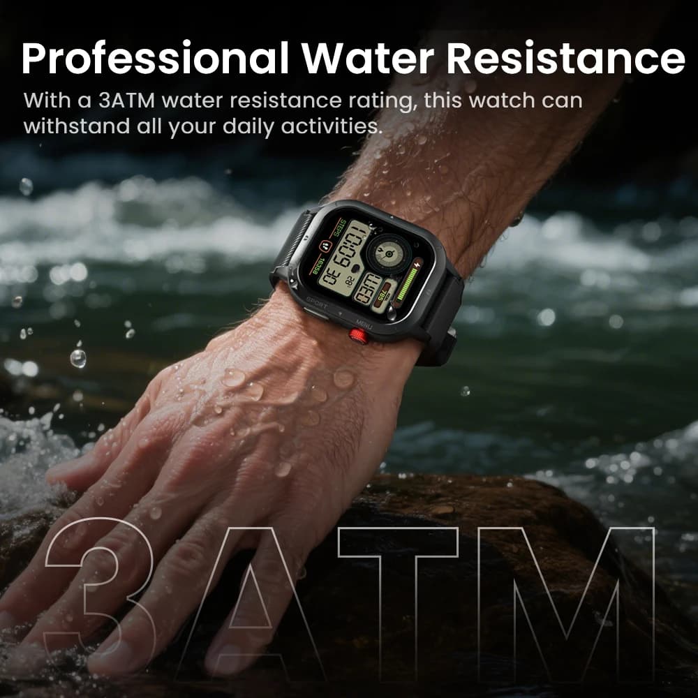 ساعة HAYLOU IRON NEO الذكية بشاشة 1.95 بوصة عالية الدقة مقاومة للماء حتى 3ATM مع مكالمات بلوتوث وبطارية تدوم 30 يومًا لساعات الرياضة الخارجية - 5