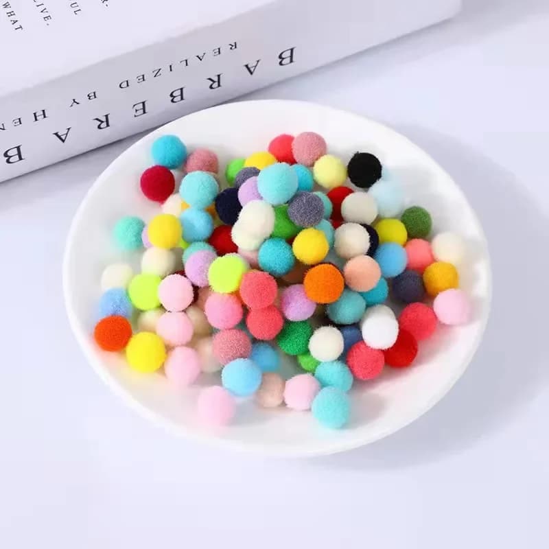50/100 Pcs Cute Funny Cat Toys Stretch Plush Ball Cat Toy Ball Creative Colorful Interactive Cat Pom Pom Cat Chew Toy - 5