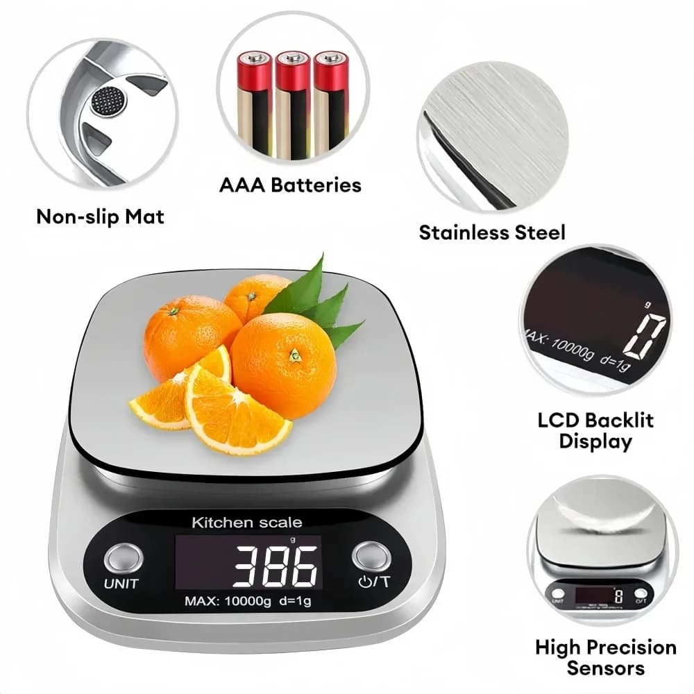10kg/1g Digital Kitchen Scale High precision LCD Electronic Food Scale Jewelry Coffee Baking Portable High-quality Kitchen Tools - 6