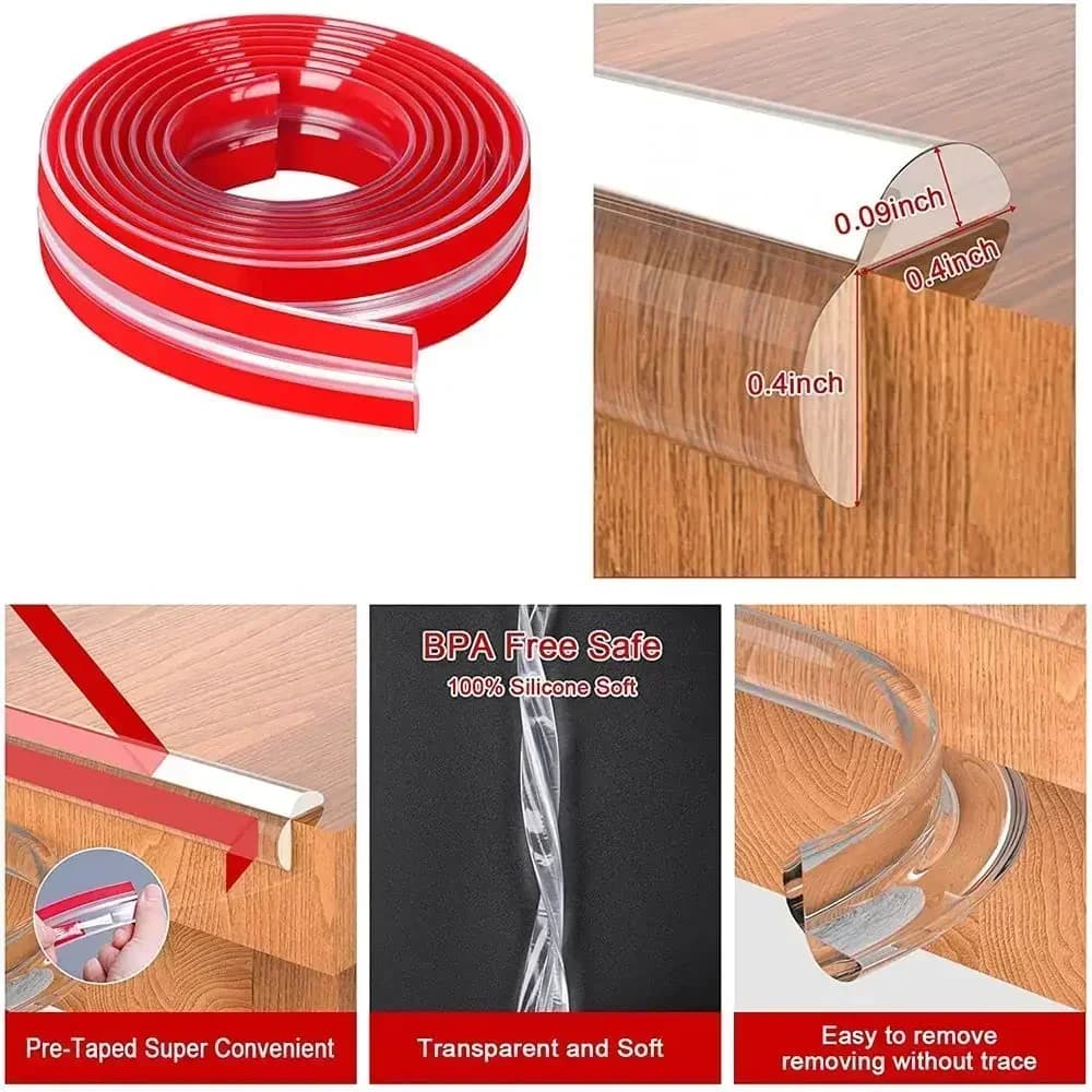 1/2 متر الجدول واقي للحواف سيليكون حماية الطفل شريط حماية الشريط الذاتي لاصق الاصطدام برهان الاطفال سلامة الأثاث ركن حماة - 5