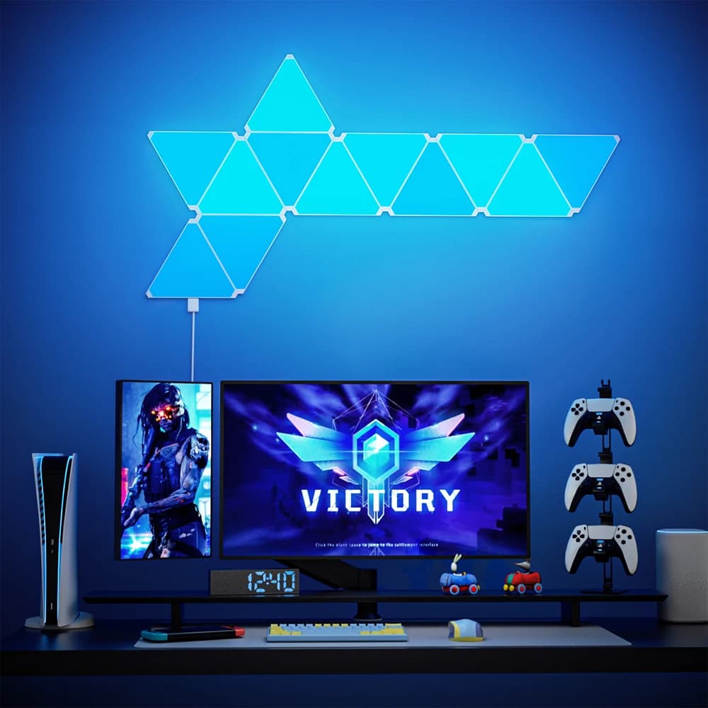 Super Thin LED Triangle Lamps Indoor RGB Quantum Wall Light WIFI Bluetooth APP Control Night Light For Game Bedroom Decoration - 5