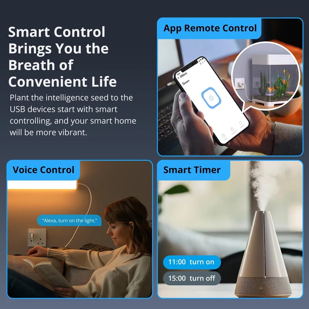 SONOFF ZBMicro Zigbee Micro USB Smart Adaptor 1-10PCS Fast Charging Wide Transmit Coverage Voice Control eWeLink Alexa Google - 4