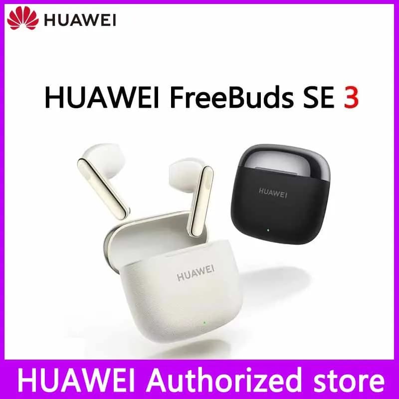 سماعات HUAWEI FreeBuds SE 3 الأصلية خفيفة الوزن ومدمجة بلوتوث 5.4 بطارية تدوم 42 ساعة