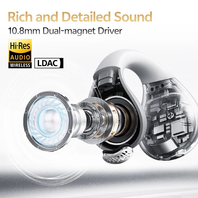 سماعات أذن لاسلكية مفتوحة QCY Crossky C30S بدقة عالية مع LDAC وبلوتوث 6.0 ومشبك أذن لسماعات الأذن الرياضية OWS بمدة تشغيل 40 ساعة - 2