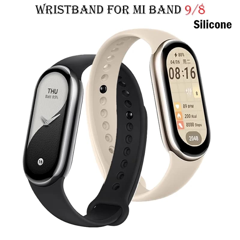 حزام رياضي لشاومي Mi الفرقة 8-8 NFC استبدال miband9/8 سيليكون سوار مقاوم للماء الساعات كوريا mi الفرقة 9 اكسسوارات - 2