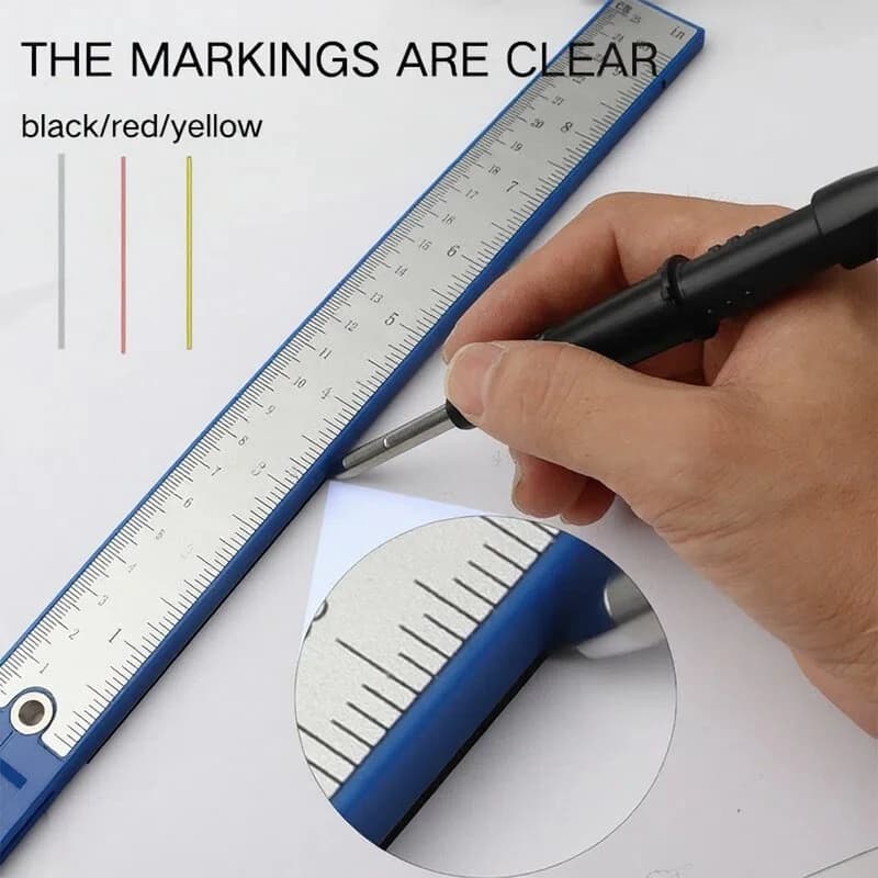 Longlife Automatic Pencil with Sharpener Metal Solid With Holder Deep Hole Mechanical Marker Stand Pocket Clip Tool Woodworking - 5