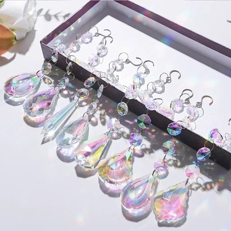 1PCs Crystal Suncatcher AB Color Rainbow Chaser Curtain Pendant Sun Catcher Glass Prism Outdoor Window Home Garden Decor - 6
