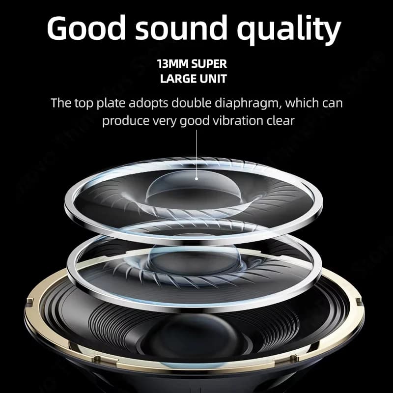 New LP40 NEW Upgraded Bluetooth V5.0 Earphones Punchy Bass With Big Audio Headphones Bult-in Mics For Clear Calls Work Earbuds - 6