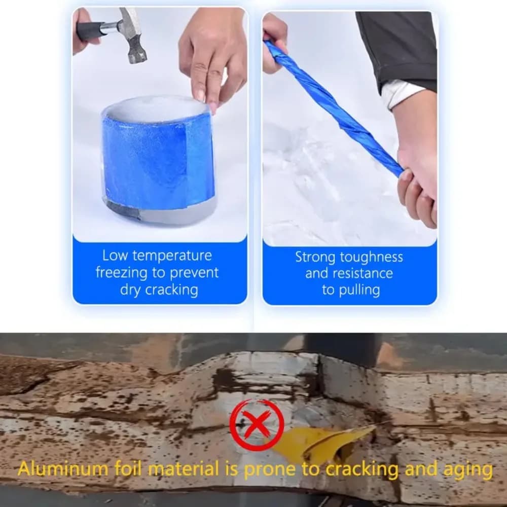 Butyl Patching Roof Waterproofing Tape for Roof Tile Crack Self-adhesive Aluminum Foil Waterproofing Waterproof Sealing Band - 4