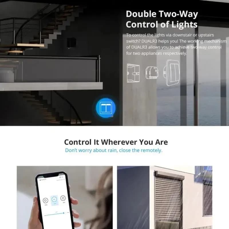 سونوف DUAL R3 وحدة ترحيل ذكية مزدوجة DIY MINI مفتاح ذكي قياس الطاقة تحكم منزلي ذكي عبر EWeLink أليكسا جوجل هوم - 5