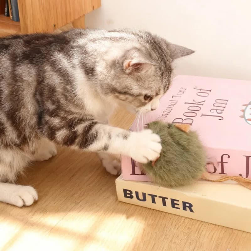 1/5pcs Interactive Mouse Plush Cat Chew Toy Squeaky Imitation Mice Bite-resistant Kitten Toy Interactive Plush Cat Toy Supplies - 3