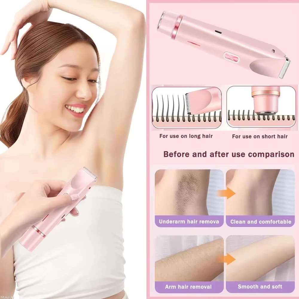 Body Epilator for Woman Female Electric Shaver Razor Face Facial Mustache Leg Body Underarm Bikini Electric Hair Remover Trimmer - 3