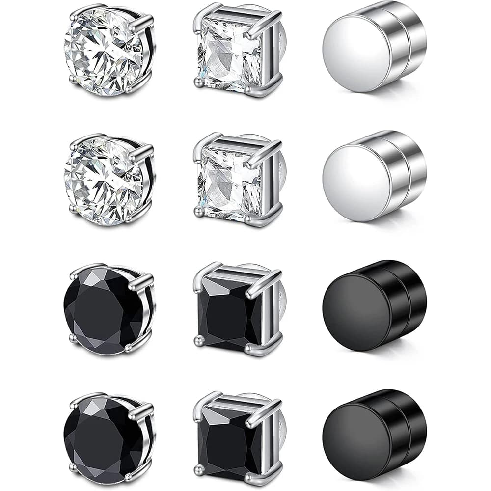 Fake Earrings for Men Magnetic Earrings Clip on Earrings for Men Magnet Earrings Aretes de Iman Para Homre Mens Fake Earings