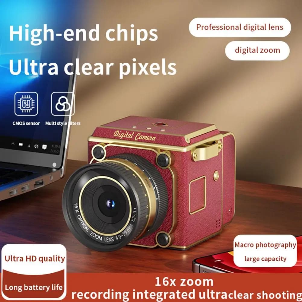 Retro Portable CCD 16X Digital Zoom Student-Friendly Simulation Double-Reflex Digital Camera For Beginner Photography Mini - 4