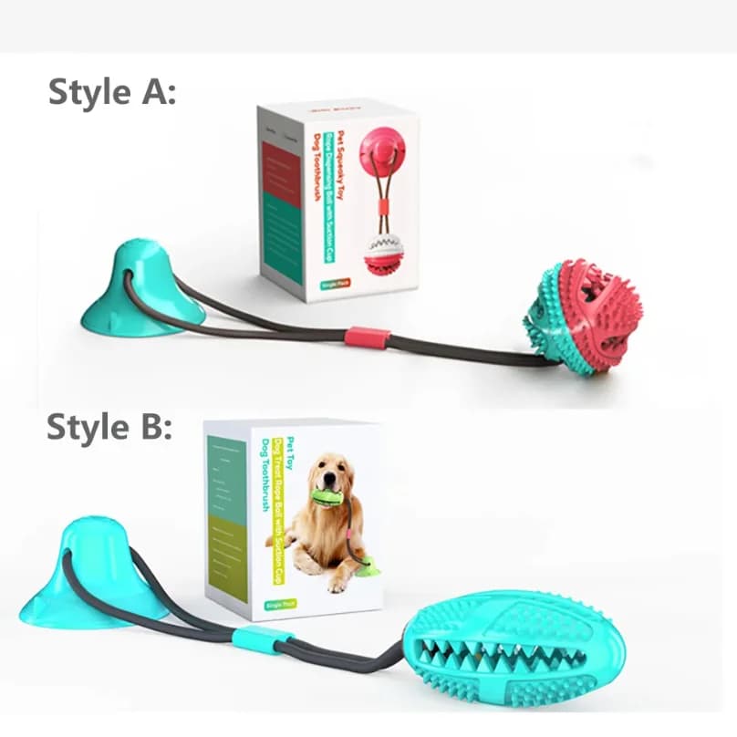 Dogs Food Toys Silicon Suction Cup Tug Interactive Dog Ball Toy For Pet Chew Bite Tooth Cleaning Toothbrush Feeding Pet Supplies - 6