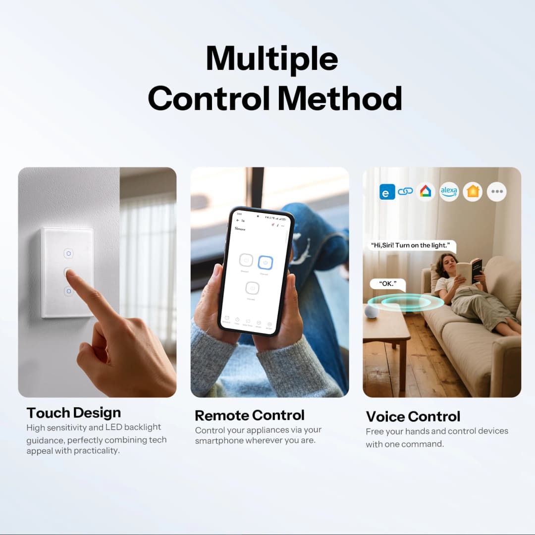 SONOFF T6 120 Matter TX Gen2 US Smart Touch Wall Switch Detach Relay Adjustable Night Switch Locator Apple Ecosystem Compatible - 5