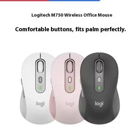 ماوس لوجيتك M750/M650 بلوتوث لاسلكي، للاستخدام المكتبي، هادئ، لأجهزة الكمبيوتر المحمولة الصغيرة/الكبيرة - 3