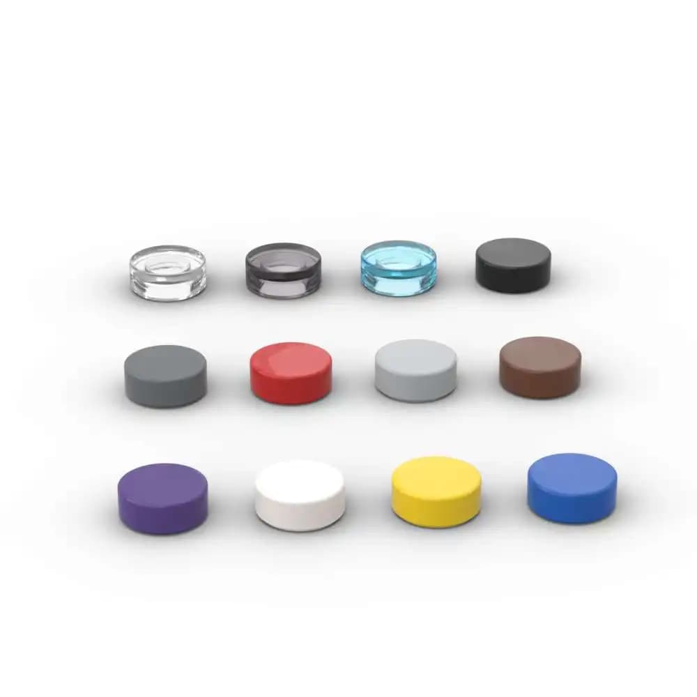 MOC 10 قطع 98138 مجموعة مكعبات بناء دائرية 1x1 طوب بلاط فكرة أحجية تعليمية لعبة يدوية هدايا أعياد ميلاد أطفال