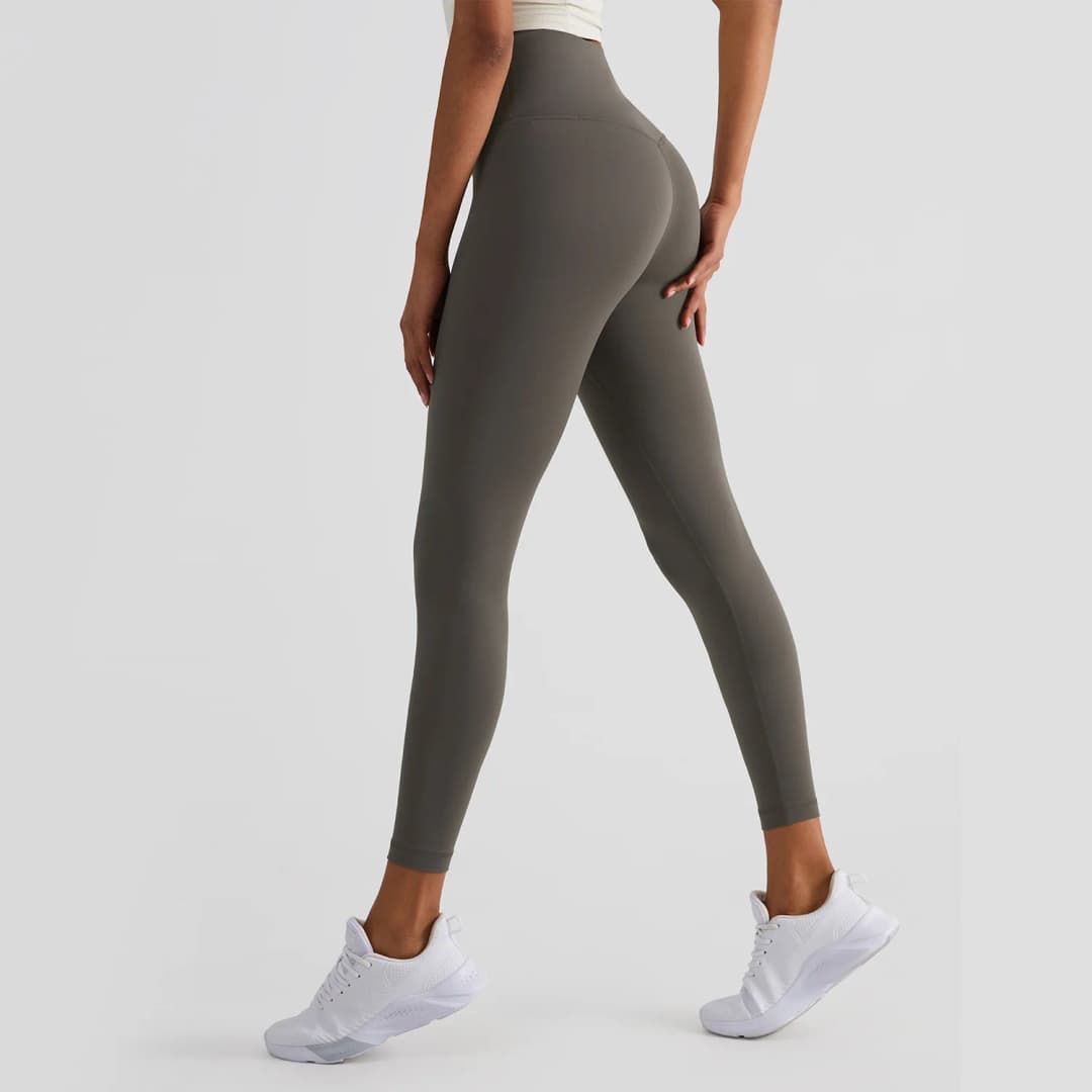Solid Color High Waist Yoga Legging soft Women Sport Pant Tight Butter Athletic Gym Comprehensive Training Jog Back Waist Pocket - 4