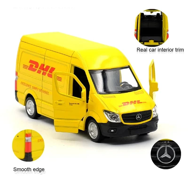 1:36 RMZ CITY  Sprinter (DHL) Alloy Diecast Car Model Toy With Pull Back For Children Gifts Toy Collection Gift for Birhday