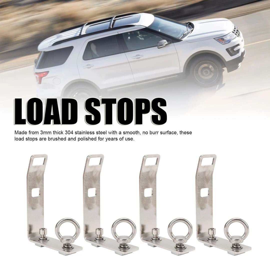 4 قطع حامل سقف السيارة بديل فتحة على شكل حرف T لقضيب شاحنة متقاطع من الفولاذ المقاوم للصدأ 304 لسلم الحطب والتزلج والكياك - 4