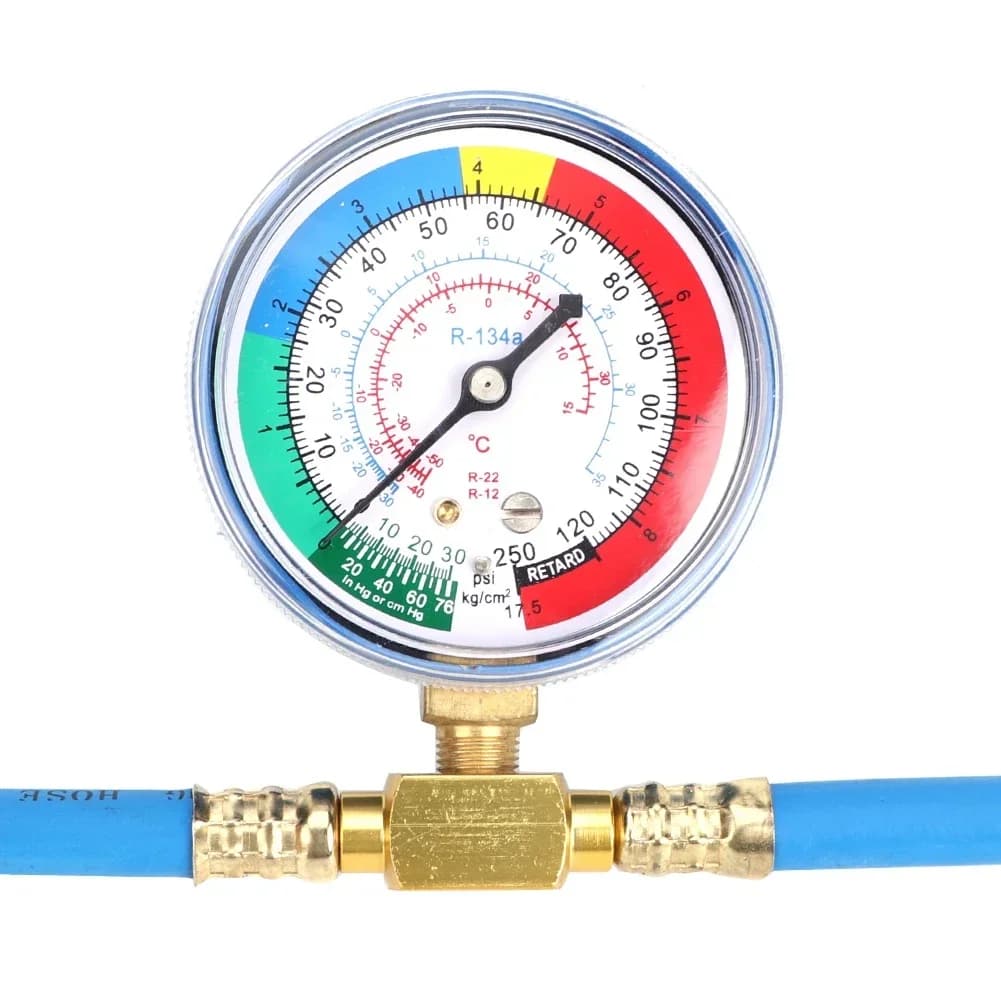 Refrigerant Charging Hose R134A with Gauge Automotive AC Refill Kit Compatible Gas Pressure Measuring Tool for Car Air Repair - 5