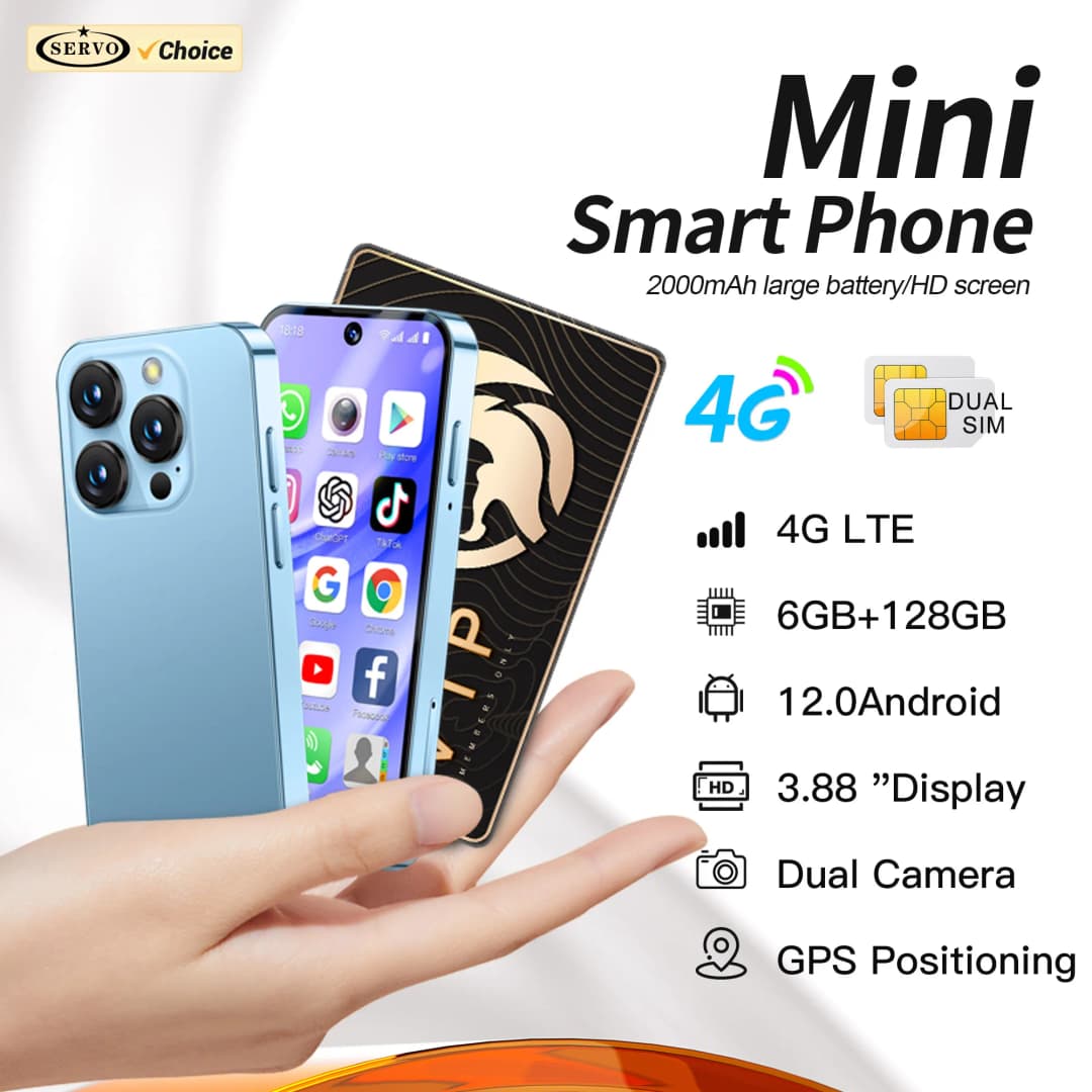 هاتف ذكي صغير SERVO 19PRO شبكة 4G نظام أندرويد 12 ذاكرة وصول عشوائي 6 جيجابايت ذاكرة قراءة فقط 128 جيجابايت متجر بلاي جي بي إس OTG شاشة 3.88 بوصة شريحتين