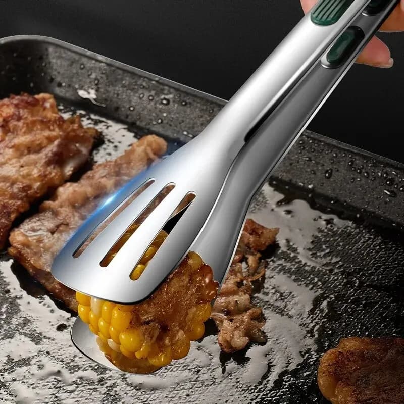 1pc Non Slip Stainless Steel Food Tongs Meat Salad Bread Clip Barbecue Grill Buffet Clamp Cooking Tools Kitchen Accessories - 4
