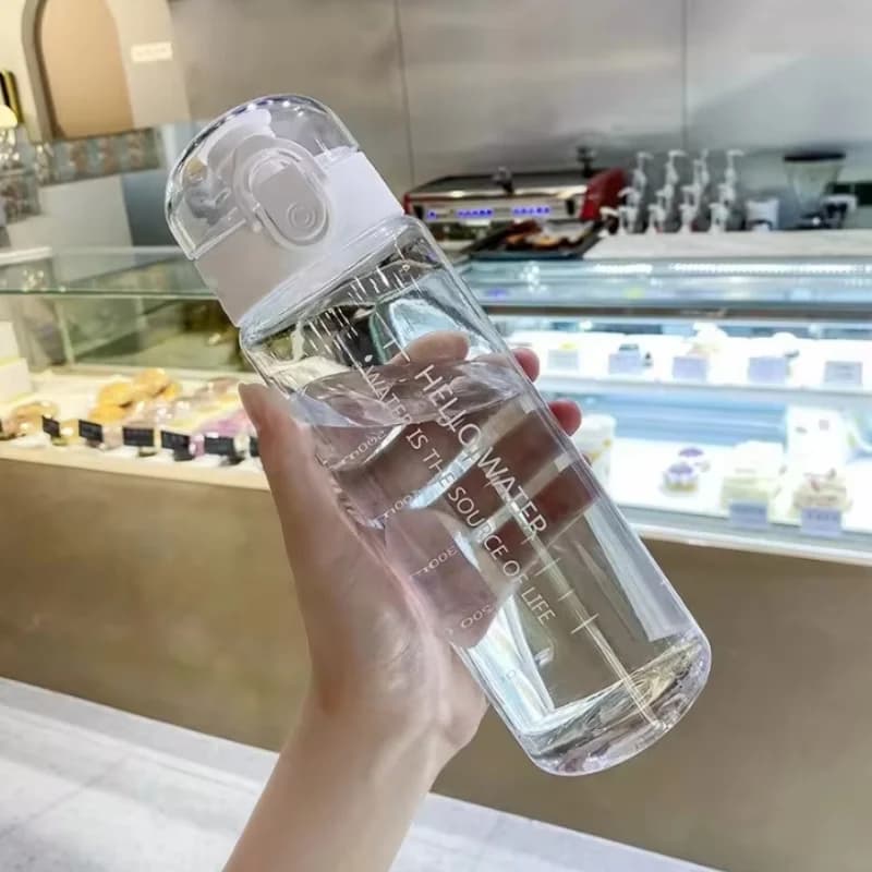 زجاجة مياه شفافة سعة 780 مل، كوب رياضي محمول للسفر ومضاد للتسرب للشرب، كوب زجاجة بلوري للياقة البدنية في صالة الألعاب الرياضية والمدرسة الخارجية - 5