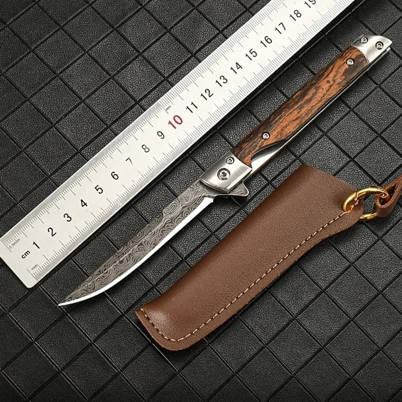 2024 Damascus Pattern Folding Knife Multi-Purpose Outdoor Camping Quick Open Pocket Knife Stainless Steel Folding Knife - 5