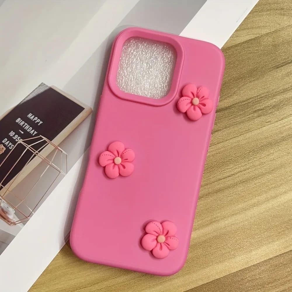 غطاء هاتف مزين بزهور الدوبامين الملونة لطيف لهاتف iPhone 17 Pro Max و17Air و16 و15 و14 و13 و12 و11 Pro Max و15 و14 Plus غطاء مات مقاوم للصدمات - 5