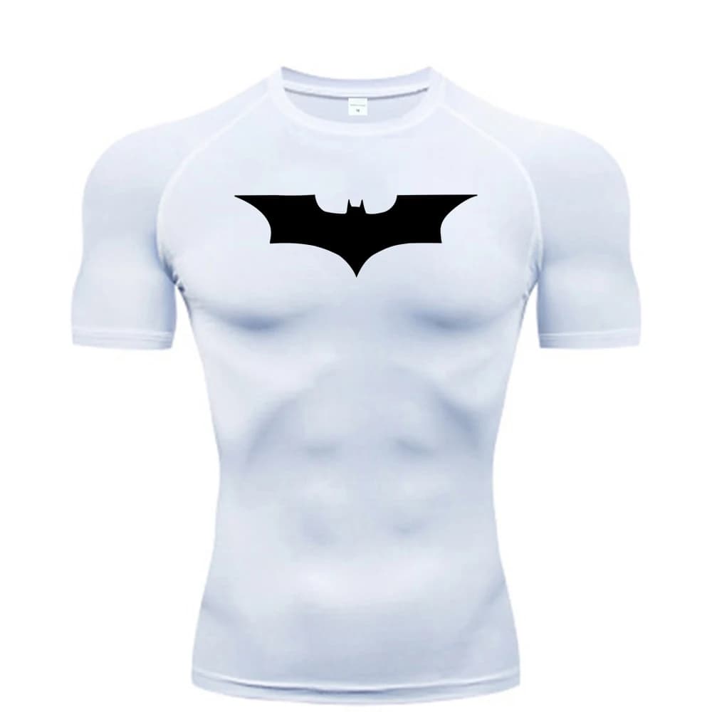 Bat Printed Men's Tight T-Shirt Running Compression Compression T Shirt Gym Fitness Jogging Short Sleeve Male Casual Shirt Tops - 3