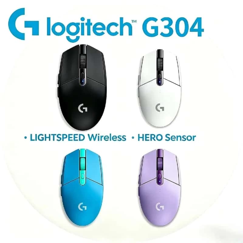 ماوس الألعاب اللاسلكي Logitech G304، 6 أزرار قابلة للبرمجة، متوافق مع Windows وMac OS، دقة عالية للكمبيوتر المحمول والمكتبي
