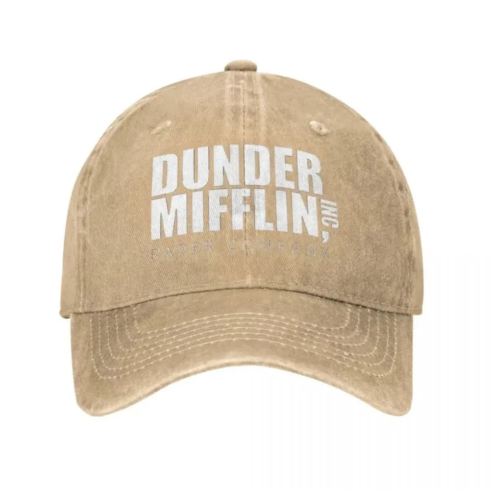 Classic Dunder Mifflin Logo Baseball Caps Men Women Distressed Denim Washed Sun Cap The Office Travel Adjustable Hats Cap - 2