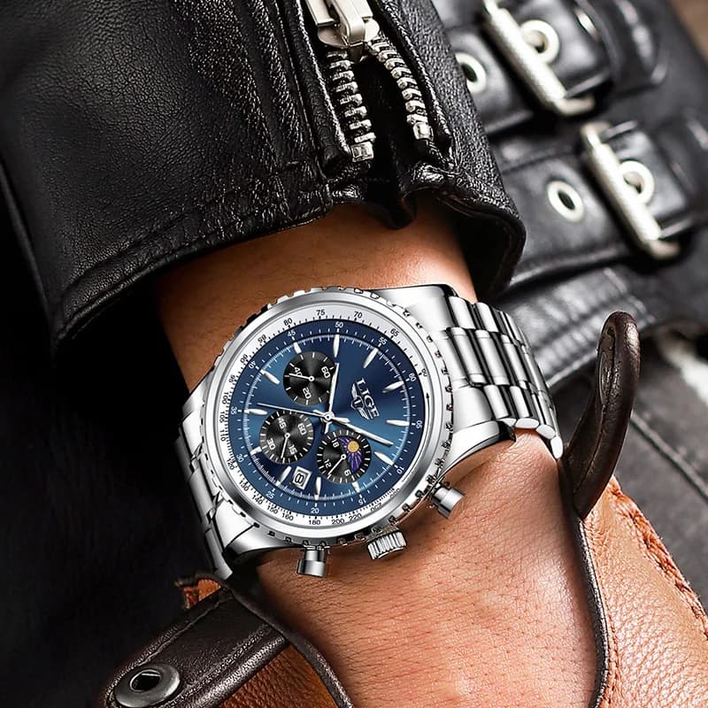 2026 LIGE Top Brand Luxury New Men Watch Quartz Man Watches Waterproof Luminous Watch for Men Date Chronograph Sport Wristwatch - 5