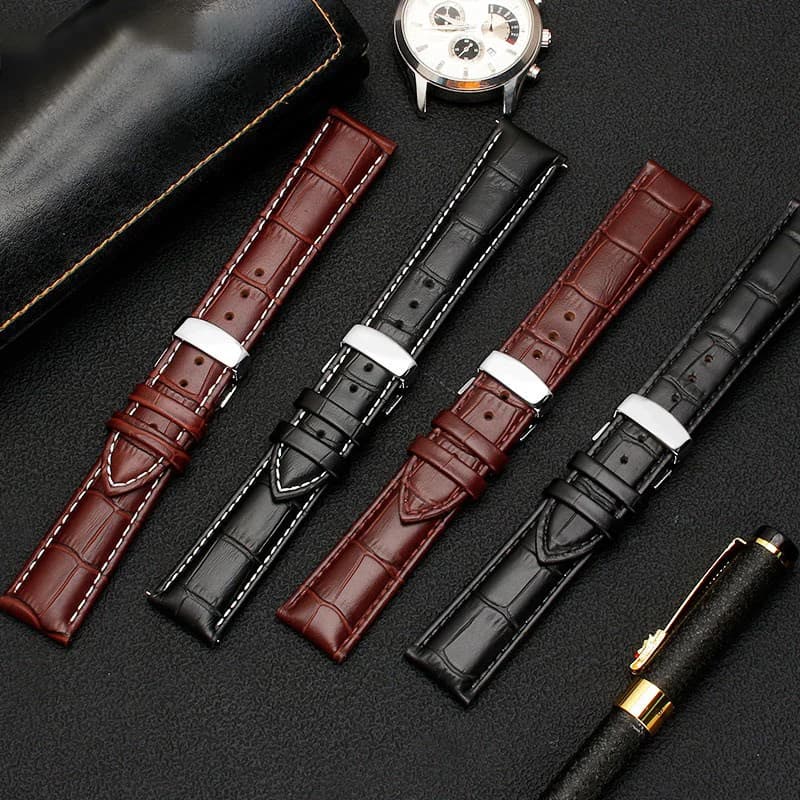 20mm 22mm Genuine Leather Watchband Casio BEM-501 506 307 EDIFICE Series EFB-530 MTP-1303 Watch Band Bracelet Strap Black Brown - 2