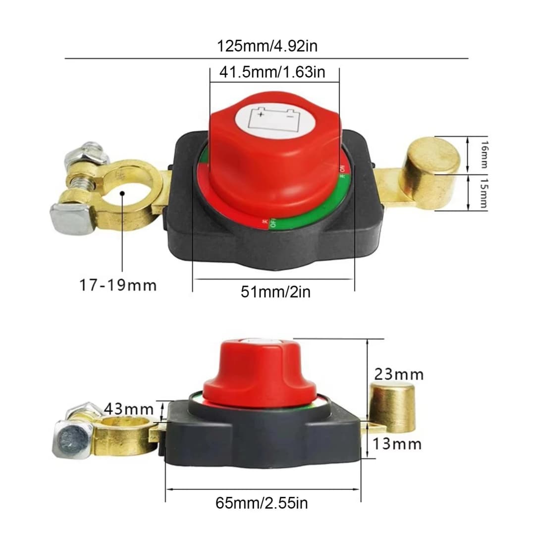 Car Battery Disconnect Switch Manual Circuit Breaker Anti-Power Off Leakage Protector Universal Auto Parts 12V-24V Systems - 6