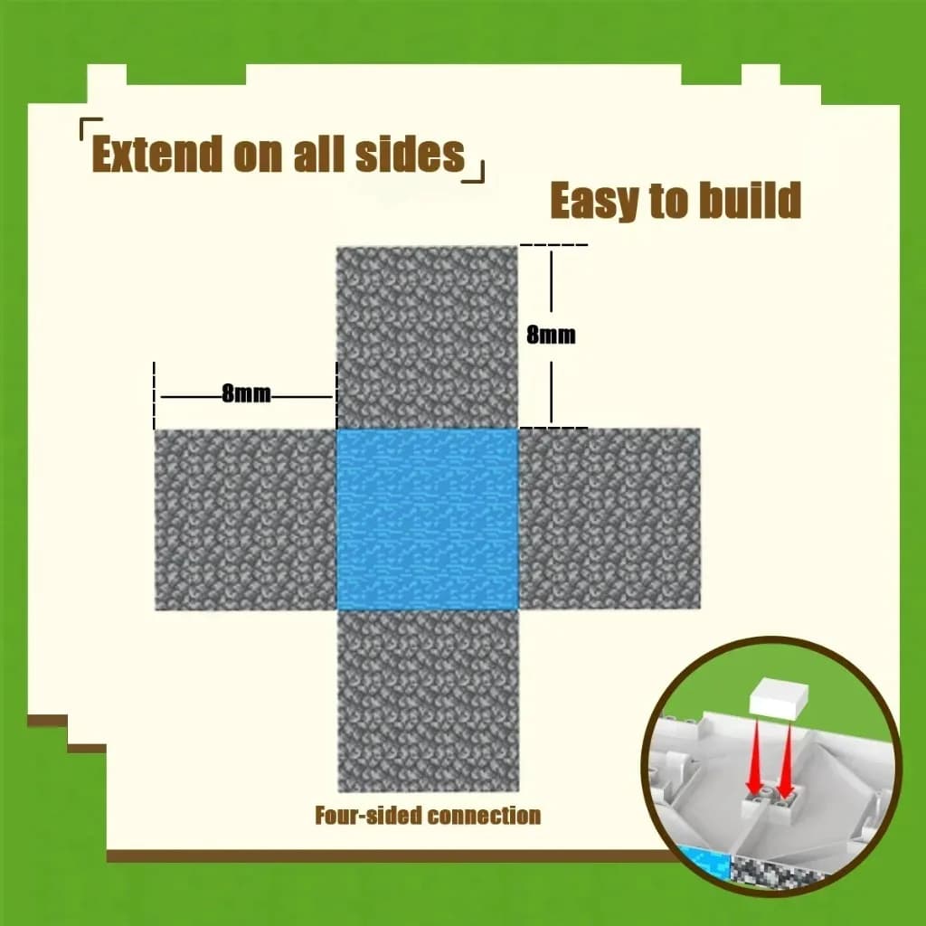 Magnetic Building Blocks Mine World Magnetic Brick Cube Random Cube Base Plate Set Toys Pixel Style Gift for Boys Girl Children - 6